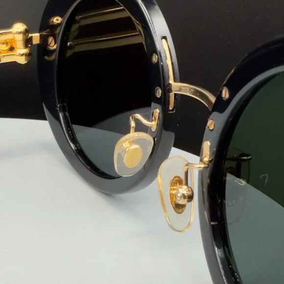 Tiffany & Co TF 4201 8001/S4 Black Round Sunglasses Grey Lens 50 24 140 SCRATCH - Picture 14 of 16